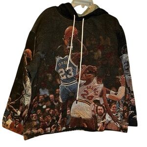 MICHAEL JORDAN The GOAT Tapestry Design Pullover Hoodie Size XL New w/o Tag